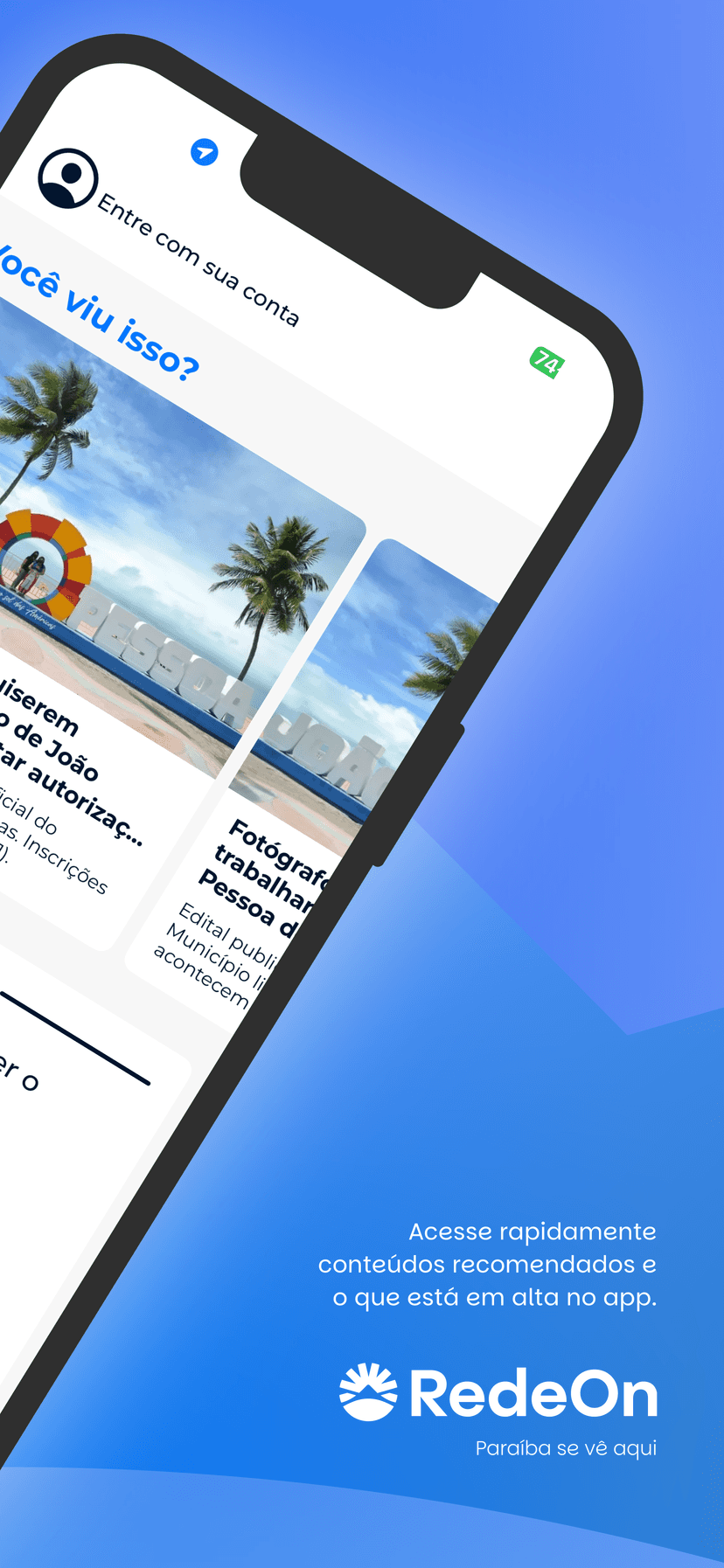 Tela do app RedeOn
